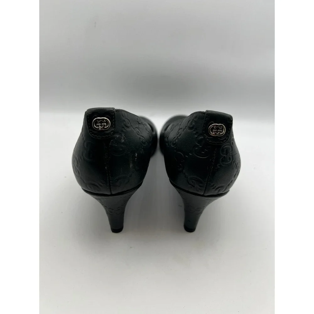 Gucci Guccissima Green Leather GG Monogram Wedge Pumps Shoes 40